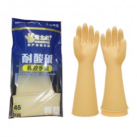 H1008-4 南北红耐酸碱乳胶手套本色45CM/双